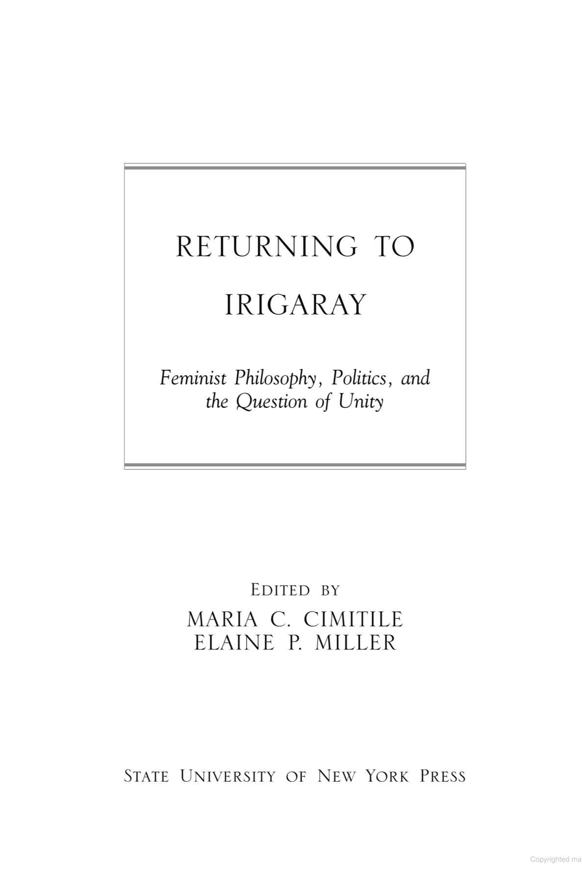 Returning to Irigaray